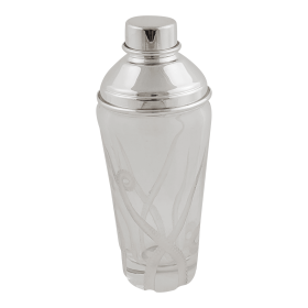 Octopus Cocktail Shaker English Silver Plate & Glass