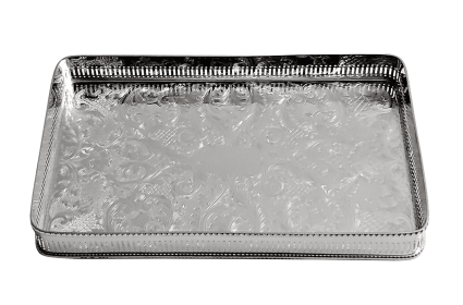 BOAC 14" Copy Airline Tray Silver Plate with Bar Gallery