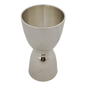 Double Jigger Double Rim Silver Plate
