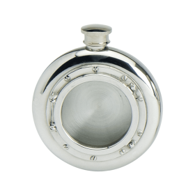 English Pewter Port Hole Flask