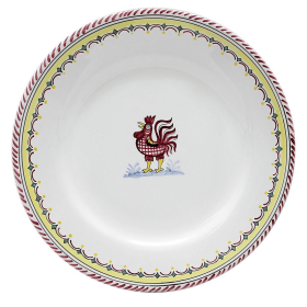 ORVIETO ROOSTER Dinner Plate (Color: Red, size: 11 DIAM. (Dimensions measured in Inches))