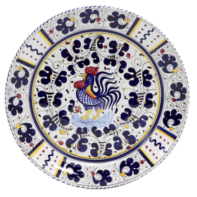 ORVIETO ROOSTER Charger (Color: Blue, size: 13 DIAM. (Dimensions measured in Inches))
