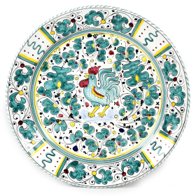 ORVIETO ROOSTER Charger (Color: Green, size: 13 DIAM. (Dimensions measured in Inches))