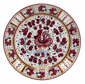 ORVIETO ROOSTER Charger (Color: Red, size: 13 DIAM. (Dimensions measured in Inches))