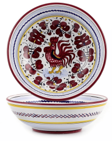 ORVIETO ROOSTER Coupe Bowls (Color: Red, size: 8 DIAM. X 3 HIGH (Dimensions measured in Inches))