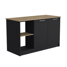 Juniper Kitchen Island (Color: Black / Macadamia)