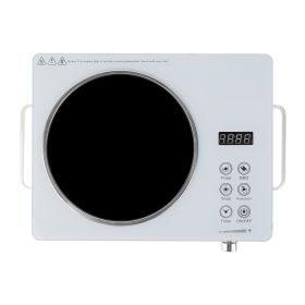 3500W Electric Single Ceramic Stove Electric Cooktop Hot Plate Infrared Countertop Burner with 12 Power & Temperature Levels 0-3H Timer Portable Handl (Option: White)
