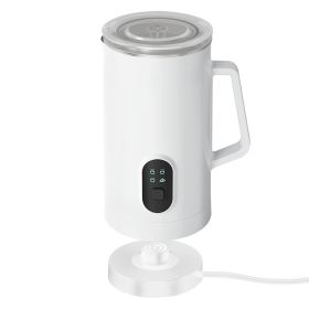Electric Milk Frother Steamer 4 in 1 Multifunctional Hot Cold Milk Foam Maker 19.95OZ Automatic Quiet Milk Warmer Latte Cappuccinos Hot Chocolate (Option: White)