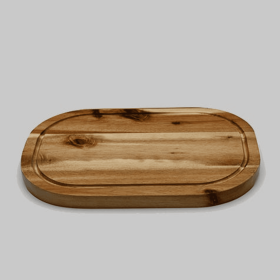 Acacia Serving Rounded cutting Board (Color: Wood, size: 12" X 8")