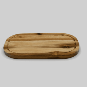 Acacia Serving Rounded cutting Board (Color: Wood, size: 14" X 8")