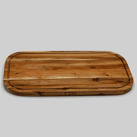 Acacia Serving Rounded cutting Board (Color: Wood, size: 20" X 11")