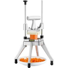 VEVOR Commercial Vegetable Fruit Chopper 1/4" Blade Heavy Duty Professional Food Dicer Kattex French Fry Cutter Onion Slicer Stainless Steel for (Quantity of Accessories: No, Slice Thickness: 1/4 inch)